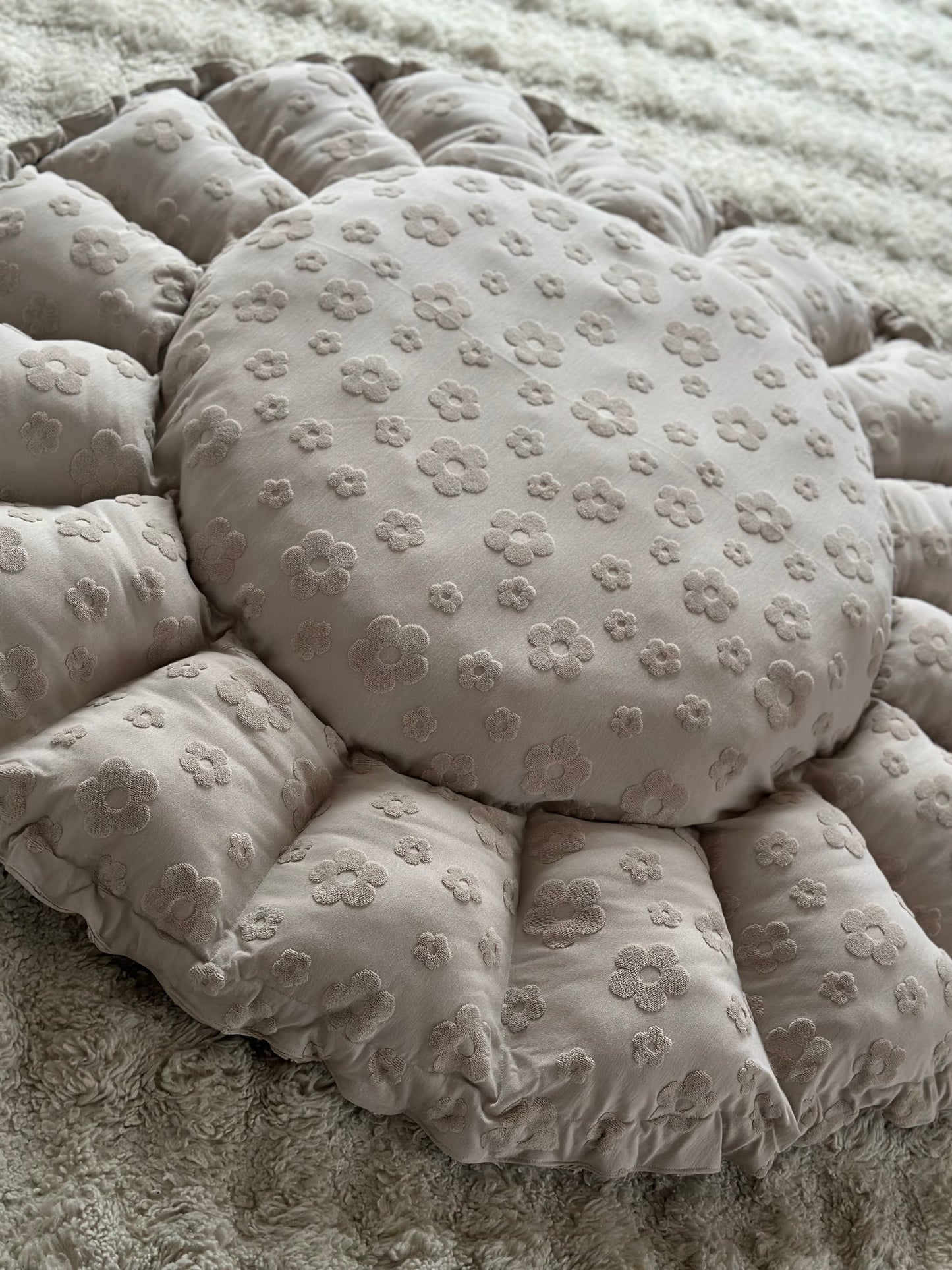 Babynest/speelkleed big flower - Taupe