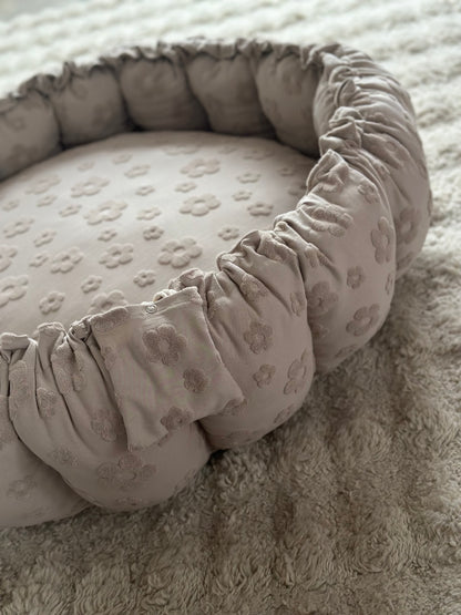 Babynest/speelkleed big flower - Taupe