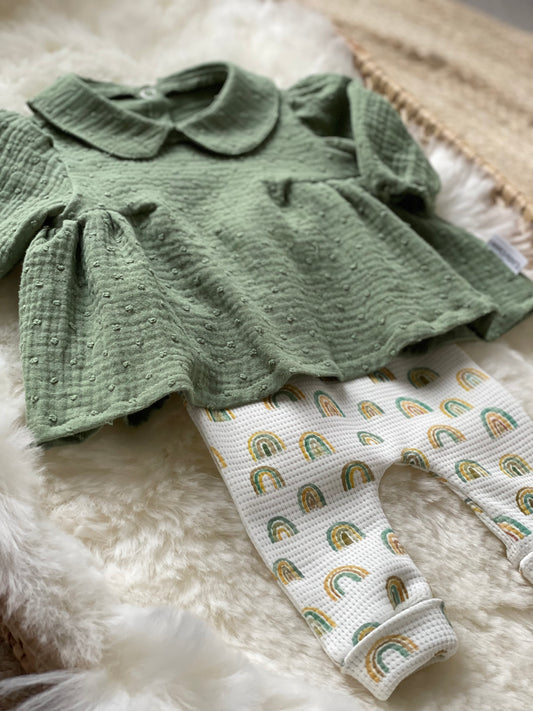 Blouses groen - 100% katoenen mousseline - For Your Little Cutie